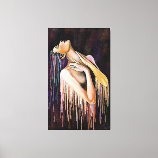 Melting Woman Canvas Print - Malerei Art Leinwanddruck (Vorderseite)
