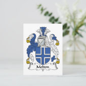Melton Familienwappen Postkarte (Stehend Vorderseite)