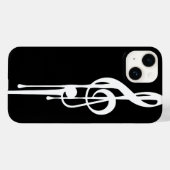 MELTPOINT Schwarz-weiße G-Clef-Farbe Case-Mate iPhone Hülle (Rückseite (Horizontal))