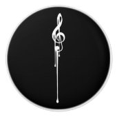 MELTPOINT Schwarz-weiße G-Clef-Farbe Keramikknauf (Vorderseite)