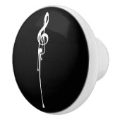 MELTPOINT Schwarz-weiße G-Clef-Farbe Keramikknauf (Rechts)