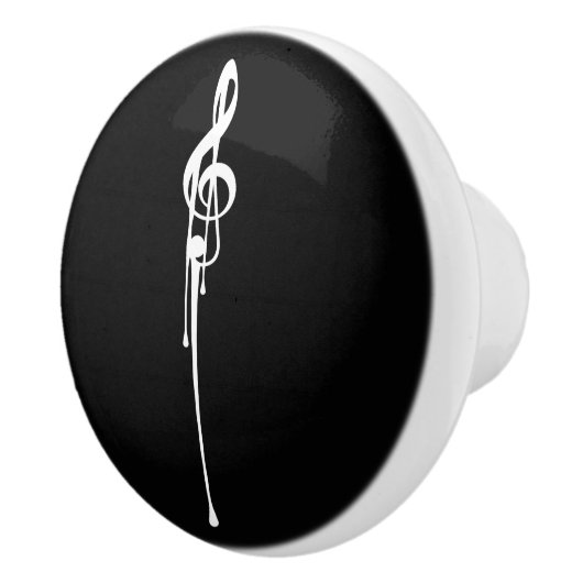 MELTPOINT Schwarz-weiße G-Clef-Farbe Keramikknauf (Rechts)