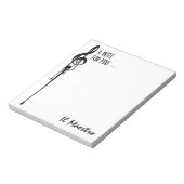MELTPOINT WHITE Black G-Clef 'Il Maestro' Custom Notizblock (Rotiert)