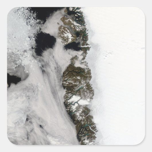 Meltwater-Teiche entlang der grönländischen Westkü Quadratischer Aufkleber (Vorderseite)
