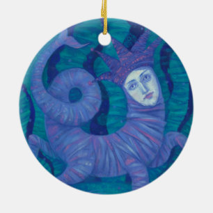 Melusine, Melusina, Fantasie, surreal, Wassergeist Keramik Ornament
