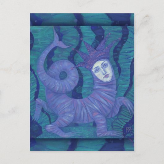 Melusine, Melusina, Fantasie, surreal, Wassergeist Postkarte (Vorderseite)
