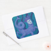 Melusine, Melusina, Fantasie, surreal, Wassergeist Quadratischer Aufkleber (Umschlag)