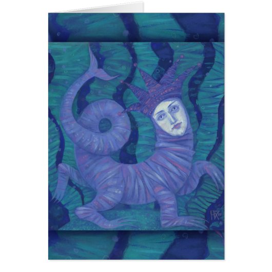 Melusine, Underwater Fantasy Art Grußkarte (Vorne)