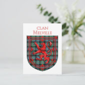Melville Tartan Scottish Kariert Lion Rampant Postkarte (Stehend Vorderseite)