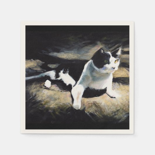 Melvin Cat Fine Art Serviette (Vorderseite)