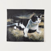 Melvin Cat Fine Art Wandteppich (Vorderseite (Horizontal))