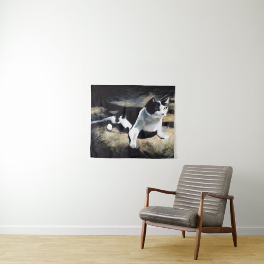 Melvin Cat Fine Art Wandteppich (Beispiel (Horizontal))