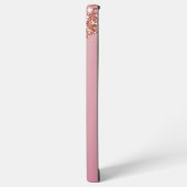 Melzen Girly Pink-Glitzern Personalisiert mit Name Samsung Galaxy Hülle (Linke Seite)