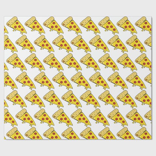 Melzen Pepperoni Pizza Slices Pattern Geschenkpapier (Flach)