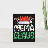 Mema Claus Christmas Lights Pajama Family Matching Karte (Vorderseite)
