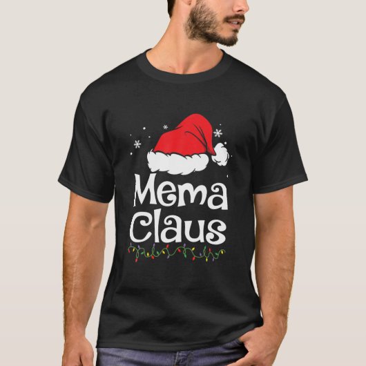 Mema Claus Christmas Pajama Familie Matching Xmas T-Shirt (Vorderseite)