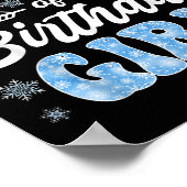 Mema des Geburtstagsmädchens Schneeflocken Winter  Poster (Ecke)