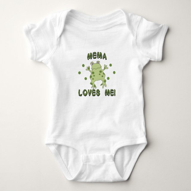 Mema Lieben ich Frosch Baby Strampler (Vorderseite)