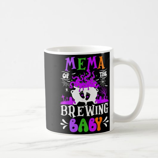 Mema Of The Brewing Baby Grandma To Be Halloween  Kaffeetasse (Rechts)