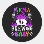 Mema Of The Brewing Baby Grandma To Be Halloween  Runder Aufkleber (Vorderseite)