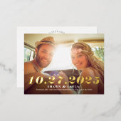 Memable Date FOIL Save the Date Postkarte (Vorderseite/Rückseite)