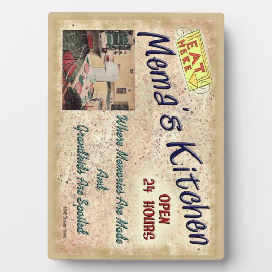 Mema's Kitchen wo Großkinder Plaque verwöhnt werde Fotoplatte (Vorderseite)