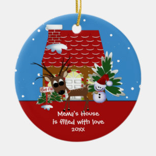 Memas Liebe-Haus-Weihnachtsverzierung Keramikornament