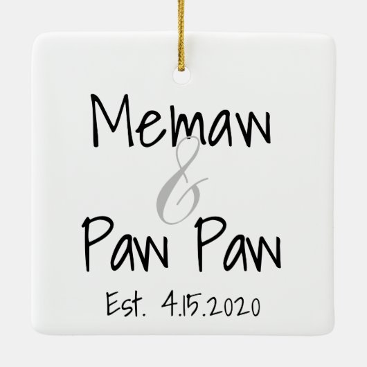 Memaw and Paw Paw First Grandchild Ornament (Rückseite)