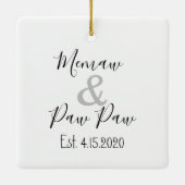 Memaw and Paw Paw First Grandchild Ornament (Rückseite)