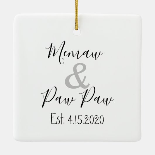 Memaw and Paw Paw First Grandchild Ornament (Rückseite)