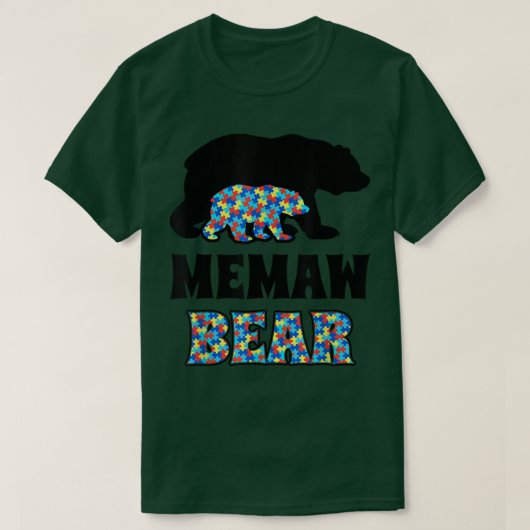 Memaw Bären Autismus Bewusstsein T-Shirt (Design vorne)