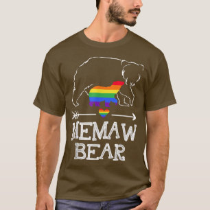 Memaw Bear Proud Tante Regenbogen Flag LGBT Pride T-Shirt