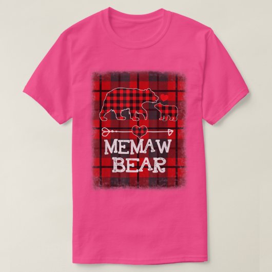 Memaw Bear Red Buffalo Kariert Memaw Bear T-Shirt (Design vorne)