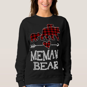 Memaw Bear Two Cubs Red Kariert Memaw Christmas Pa Sweatshirt