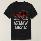 Memaw Bear Two Cubs Red Kariert Memaw Christmas Pa T-Shirt (Design vorne)