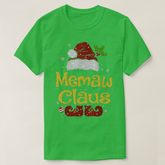 Memaw Claus Christmas Pajama Familie Matching Xmas T-Shirt (Design vorne)