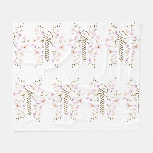 Memaw Floral Blanket Fleecedecke (Vorderseite (Horizontal))