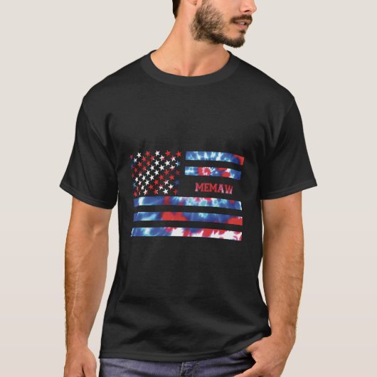 Memaw Gefärbte Krawatte Red White Blue Patriotic A T-Shirt (Vorderseite)