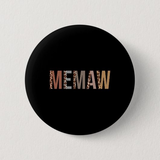 Memaw Leopard Print Mama Niedlich Mütter Day Funny Button (Vorderseite)