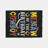 Memaw Of The Birthday Cowboy Western Rodeo Memaw Fleecedecke (Vorderseite (Horizontal))