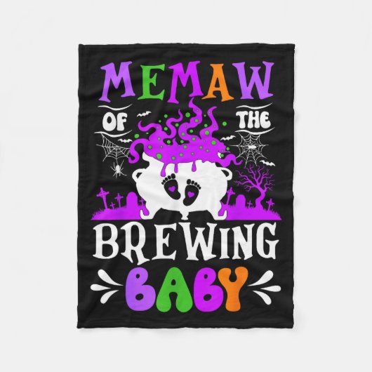 Memaw Of The Brewing Baby Grandma To Be Halloween  Fleecedecke (Vorderseite)