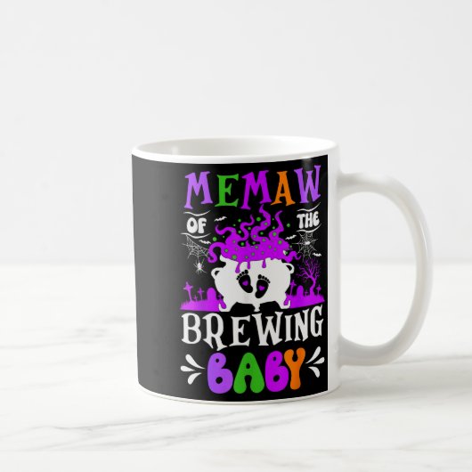 Memaw Of The Brewing Baby Grandma To Be Halloween  Kaffeetasse (Rechts)