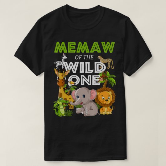 Memaw of the Wild One Zoo Birthday Safari Jungle A T-Shirt (Design vorne)