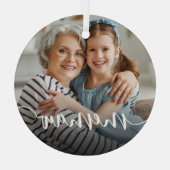 Memaw Oma Script Overlay Ornament Aus Glas (Rückseite)