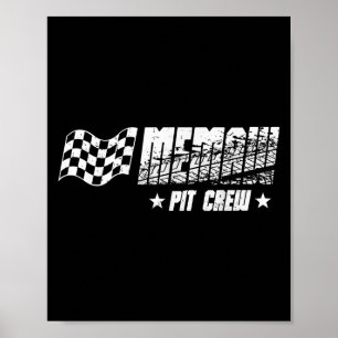 Memaw Pit Crew Race Car Geburtstagsrennen Poster