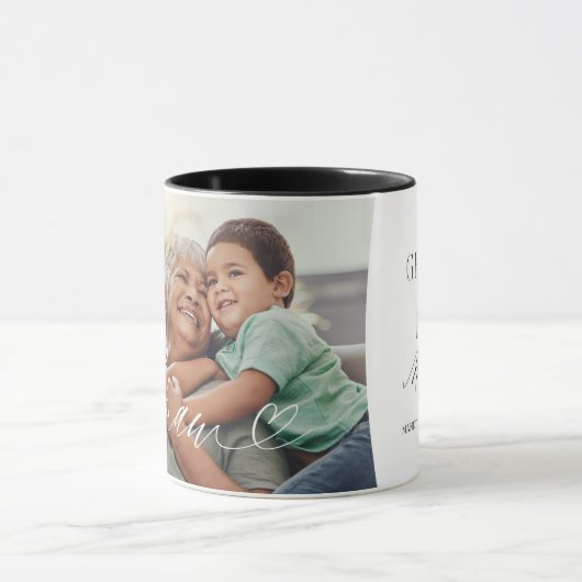 Memaw Script Herz dankbar für jeden Augenblick Fot Tasse (Zentrum)