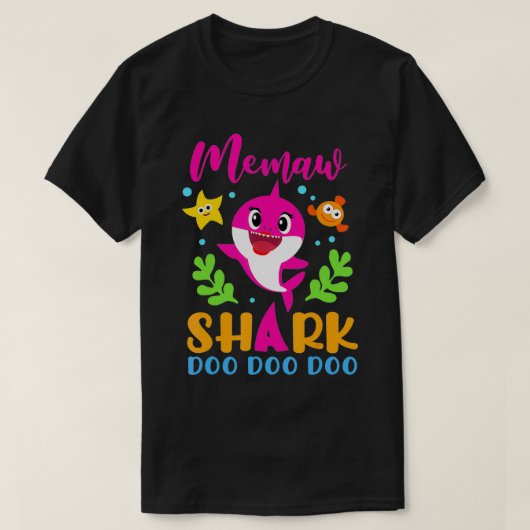Memaw Shark Memaw Shark Lover Familienmüttertag T-Shirt (Design vorne)