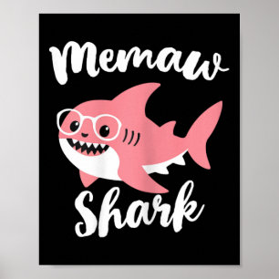 Memaw Shark Mother's Day Oma Funny Poster