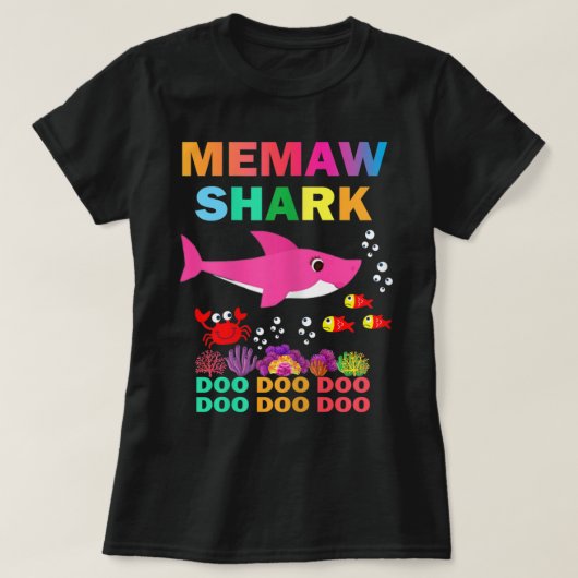 Memaw Shark Shirt Matching Family Mother (Design vorne)