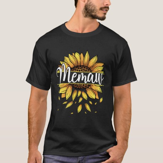 Memaw With Yellow Sunflower Floral Graphic Mothers T-Shirt (Vorderseite)